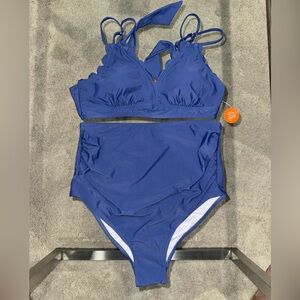 Charmo high waisted swimsuit 2 piece maternity  NWT